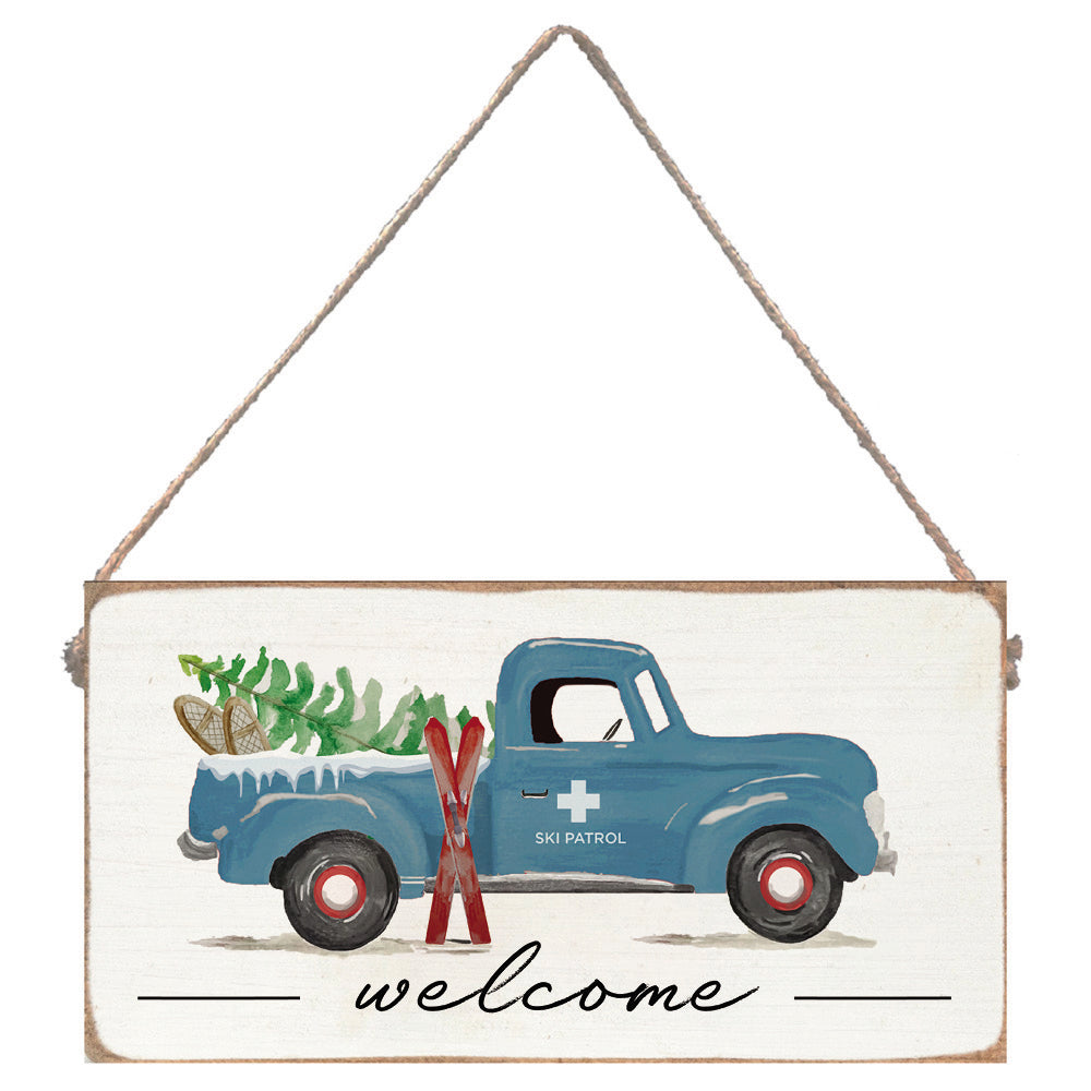Welcome Ski Patrol Truck Twine Sign