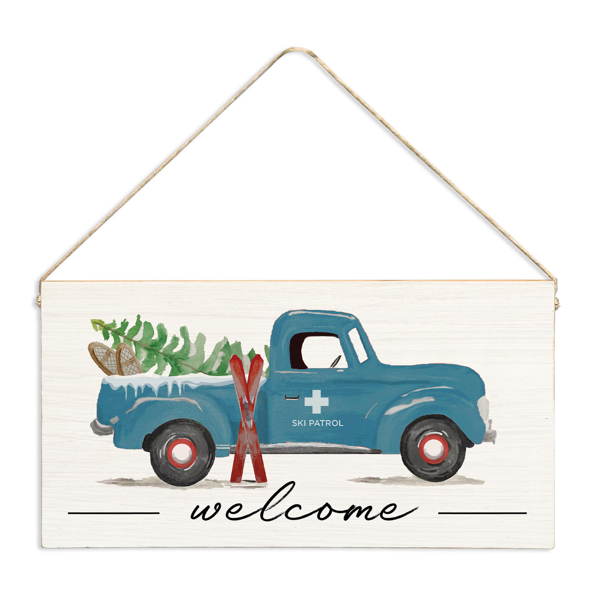 Ski Patrol Truck Welcome Twine Sign