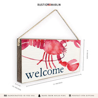 Lobster Watercolor Welcome Twine Sign