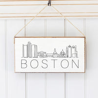 Boston Line Art Twine Sign