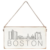 Boston Line Art Twine Sign