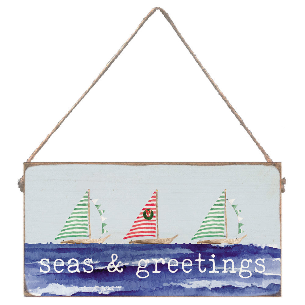 Seas & Greetings Twine Sign