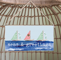 Seas & Greetings Twine Sign
