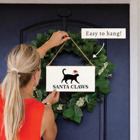 Santa Cat Twine Sign