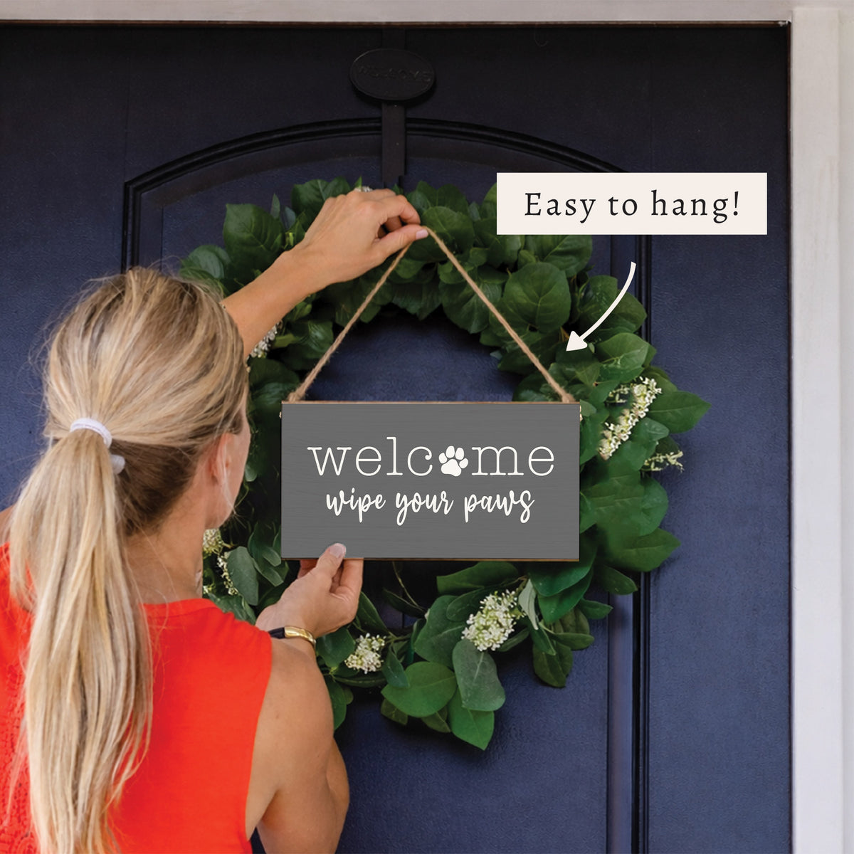 Wipe Your Paws Twine Sign