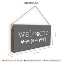 Wipe Your Paws Twine Sign