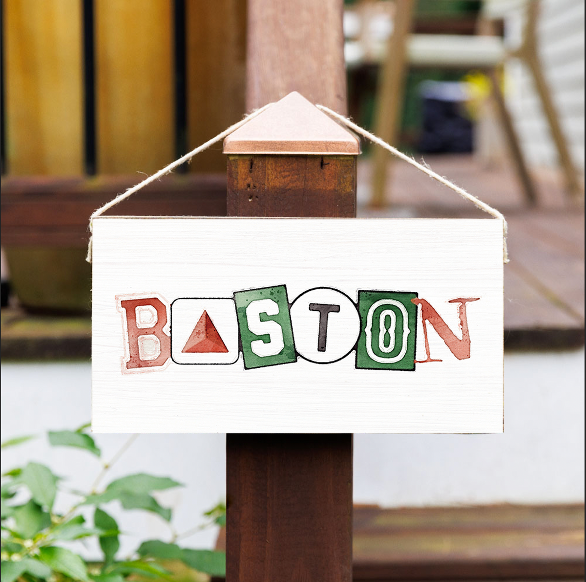 Boston Twine Hanging Sign