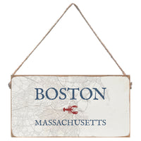 Boston Map Lobster Twine Sign