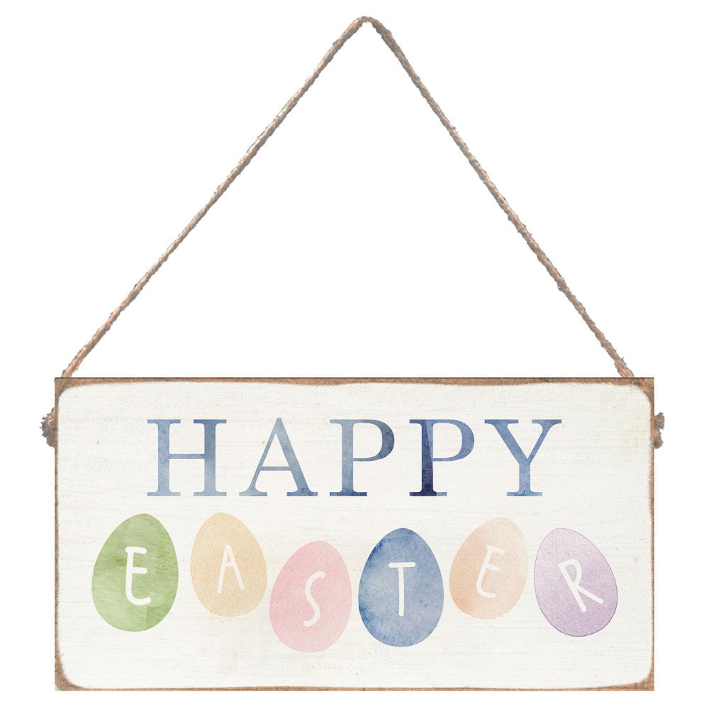Happy Easter Eggs Twine Hanging Sign
