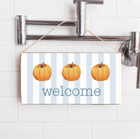 Preppy Pumpkins Welcome Twine Sign