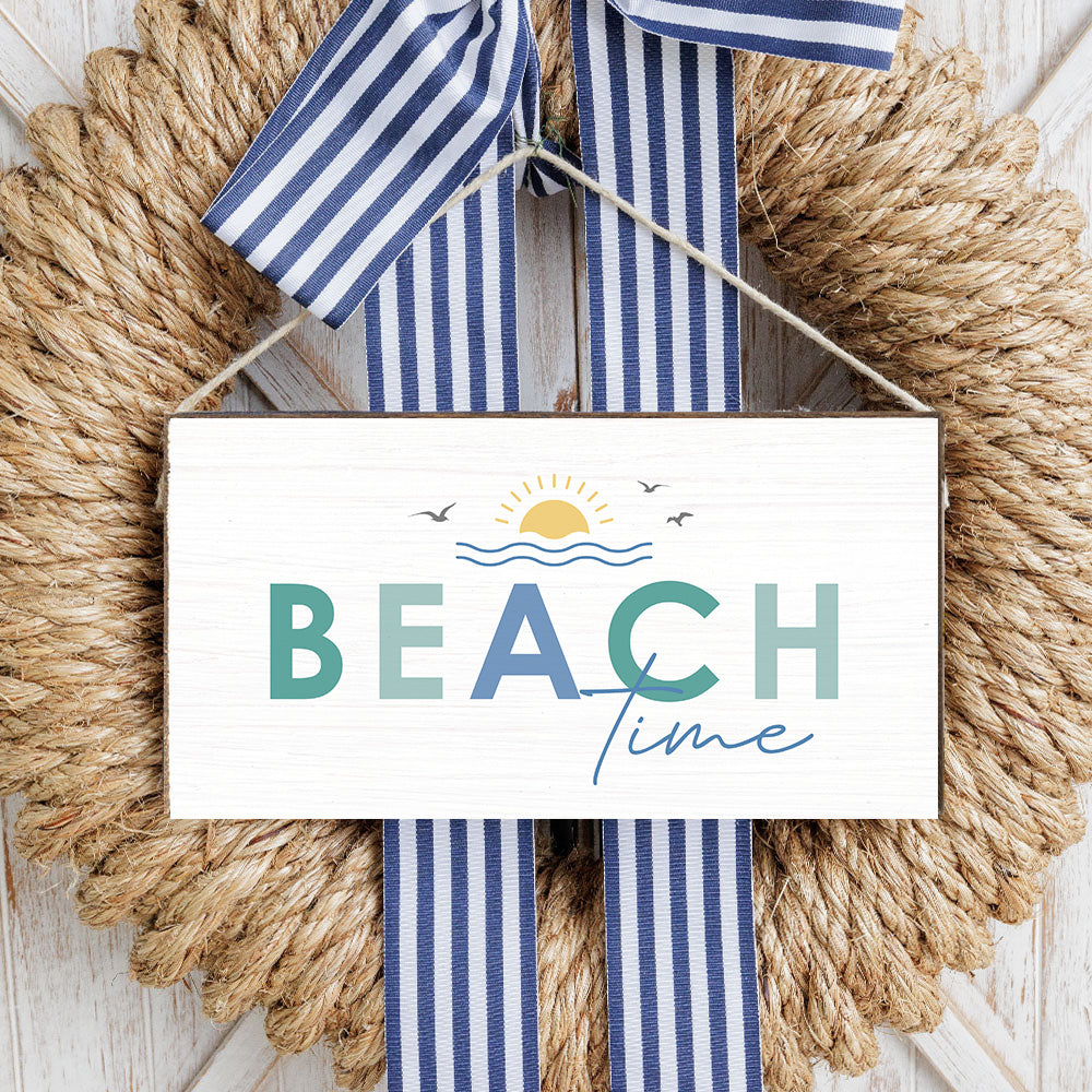 Beach Time Twine Hanging Sign