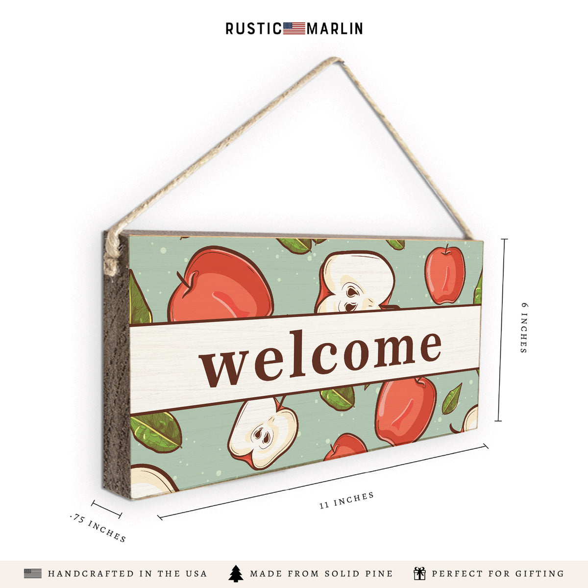 Apples Welcome Twine Sign