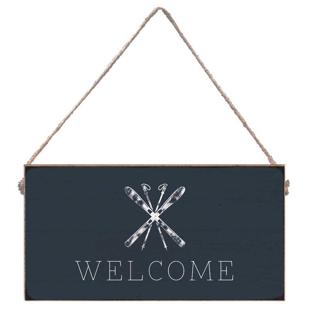 Navy Blue Ski Twine Sign