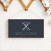 Navy Blue Ski Twine Sign