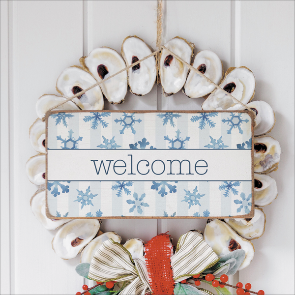 Snowflake Welcome Twine Hanging Sign