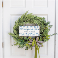 Snowflake Welcome Twine Hanging Sign