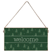 Evergreen Christmas Tree Welcome Twine Sign