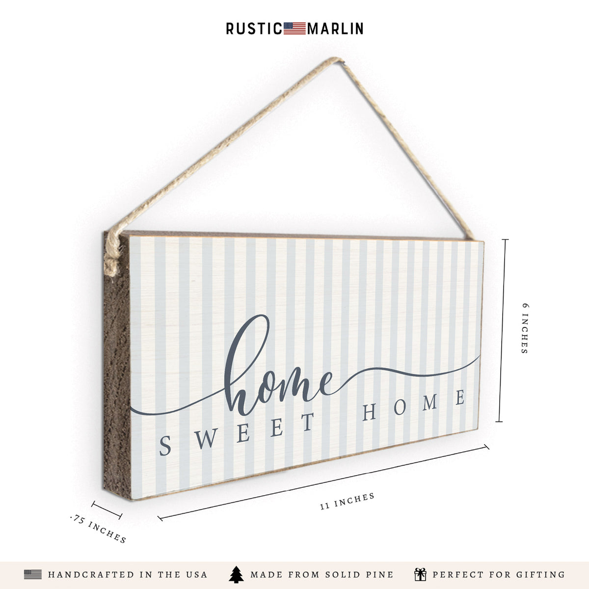 Home Sweet Home Striped Twine Sign