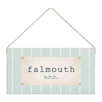 Coastal Flag Teal  Personalized Twine Sign
