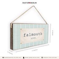 Coastal Flag Teal  Personalized Twine Sign