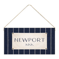 Coastal Navy Flag Personalized Twine Sign