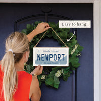 Rhode Island License Plate Personalized Twine Sign