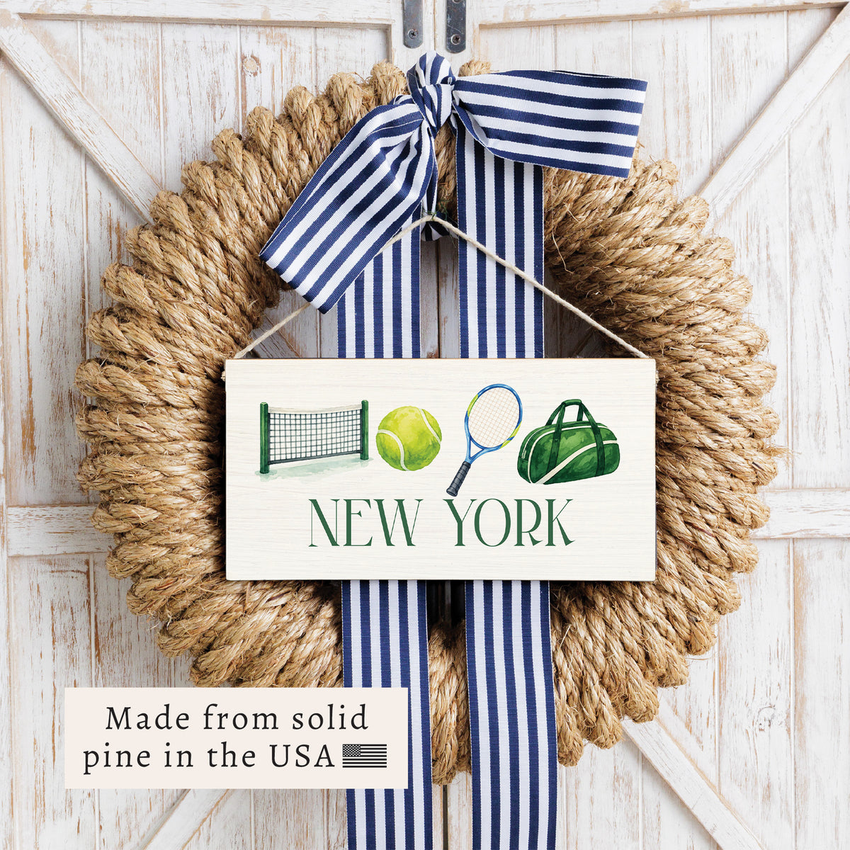 Tennis Icons Personalized Twine Sign