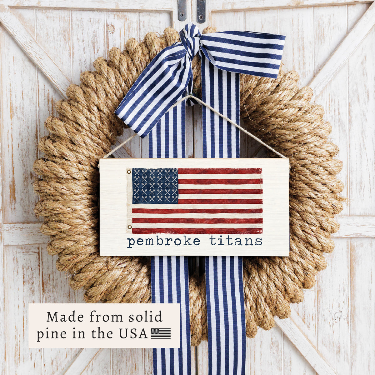 Lacrosse Flag Personalized Twine Sign