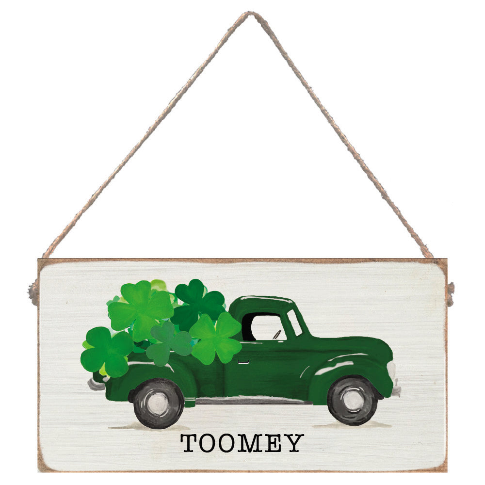 Shamrock Truck Personalized Twine Sign
