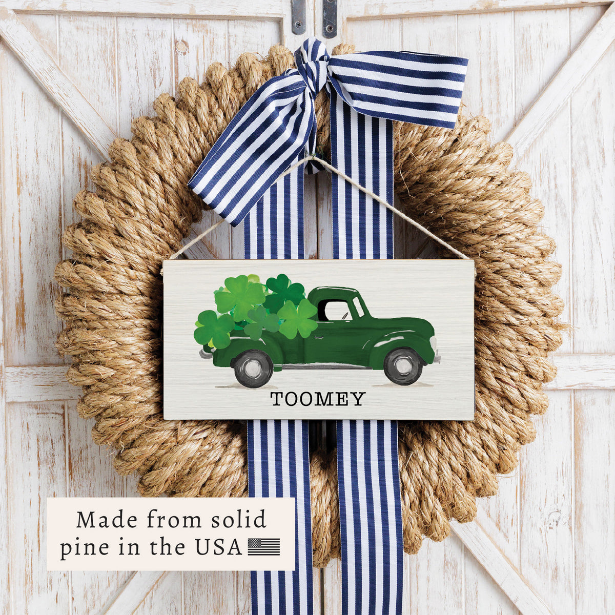 Shamrock Truck Personalized Twine Sign
