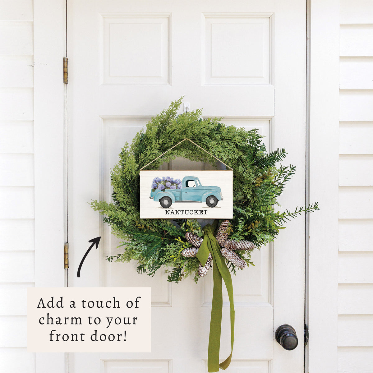 Hydrangea Truck Personalized Twine Sign