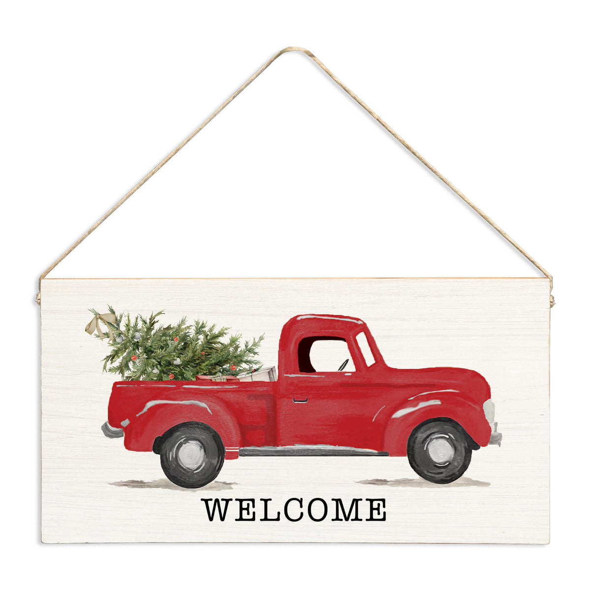 Christmas Tree Truck Personalized Twine Sign