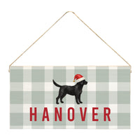 Black Lab Santa Hat Personalized Twine Sign