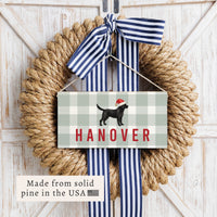 Black Lab Santa Hat Personalized Twine Sign