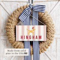 Yellow Lab Santa Hat Personalized Twine Sign