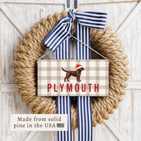 Chocolate Lab Santa Hat Personalized Twine Sign