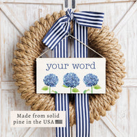 Hydrangea Personalized Twine Sign