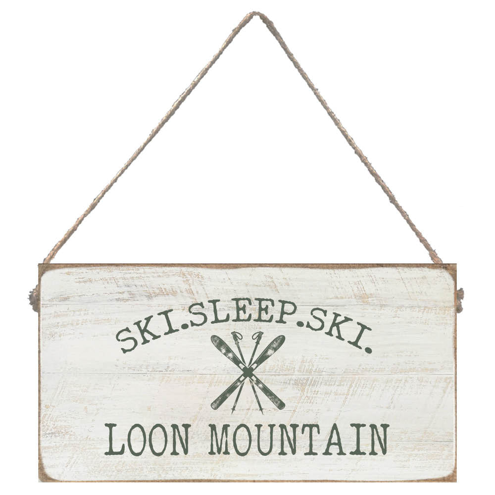 Ski Sleep Ski Personalized Twine Sign
