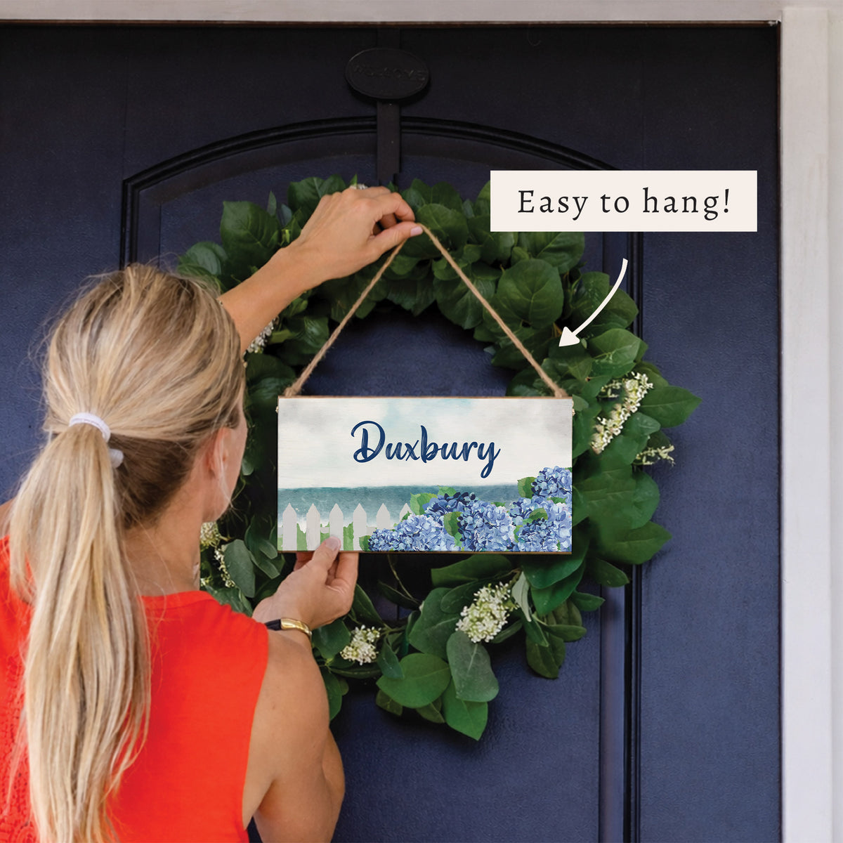 Hydrangea Dreams Personalized Twine Sign