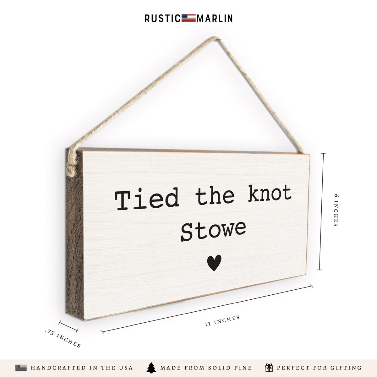 Tied The Knot Black Personalized Twine Sign