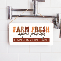 Personalized Farm Fresh Apple Picking Twine Hanging Sign