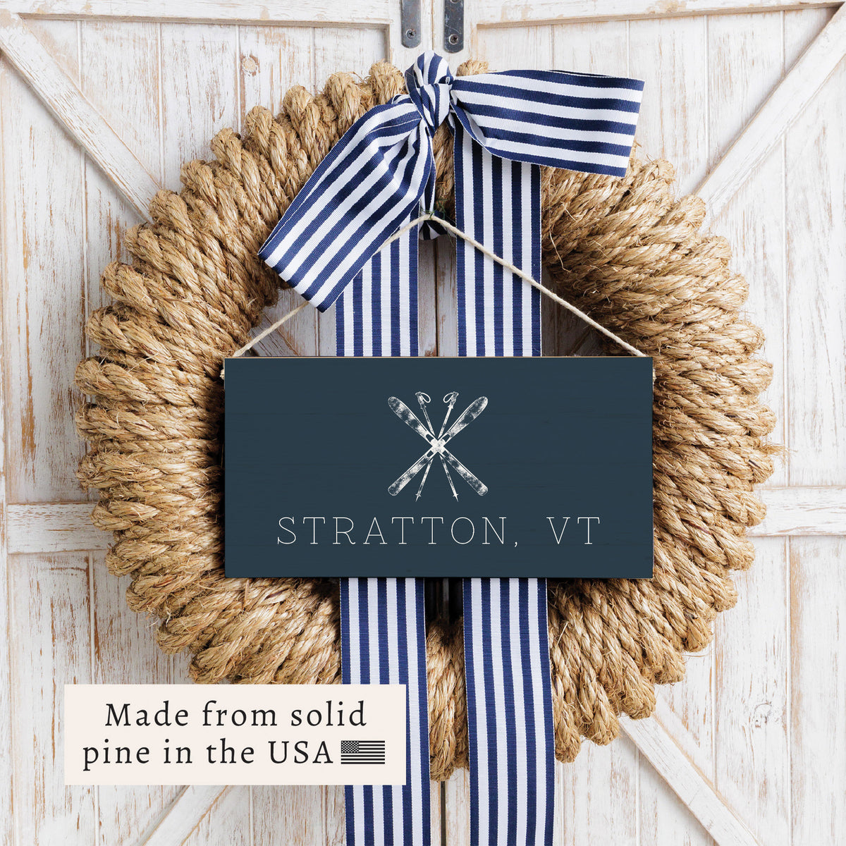 Skis Personalized Twine Sign