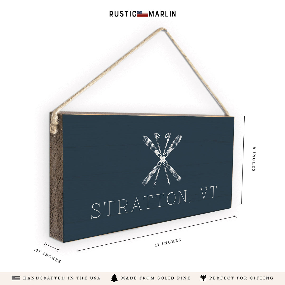 Skis Personalized Twine Sign