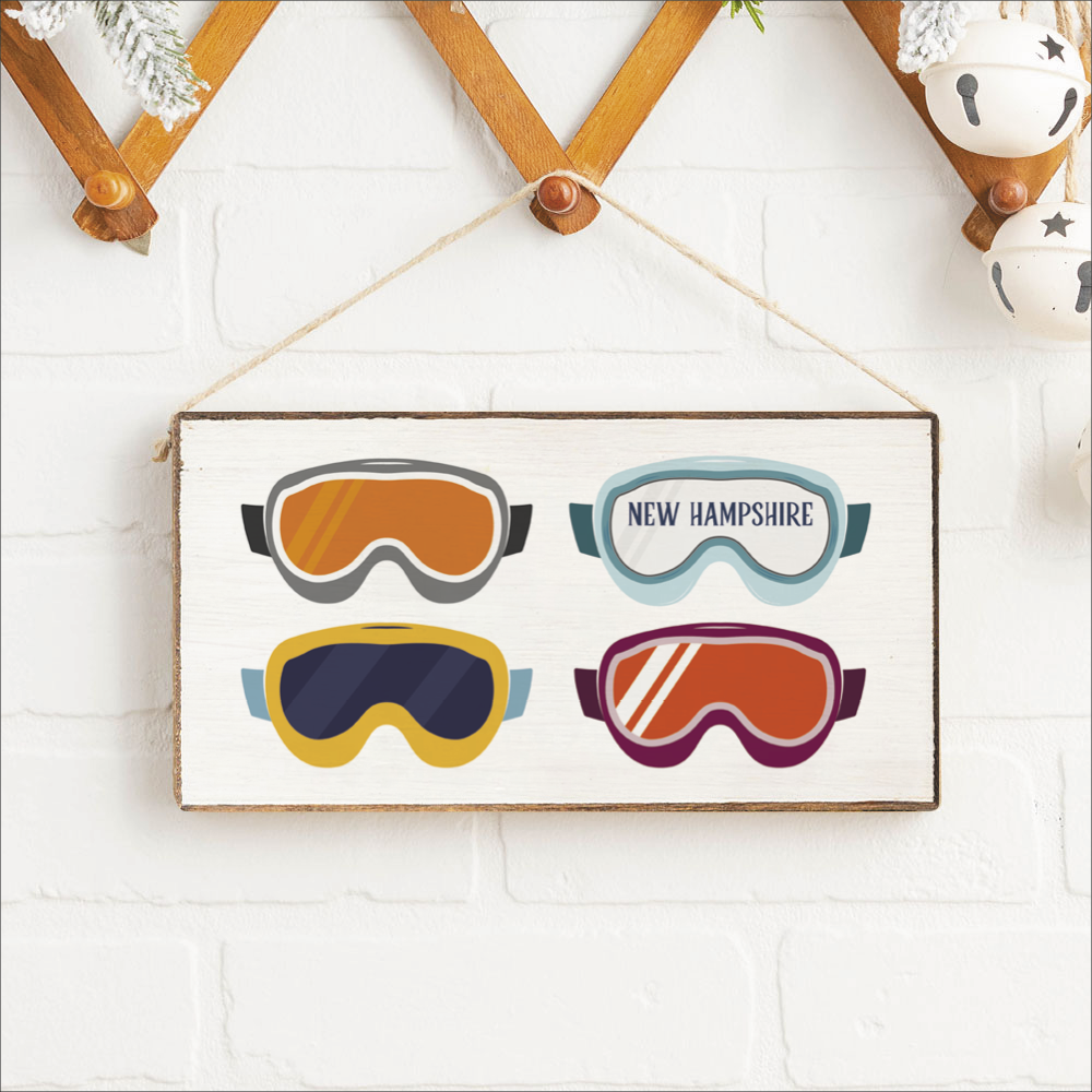 Personalized Ski Goggle Vibes Twine Hanging Sign