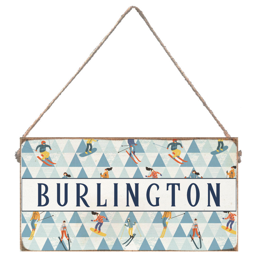 Modern Mountain Personalized Twine Sign