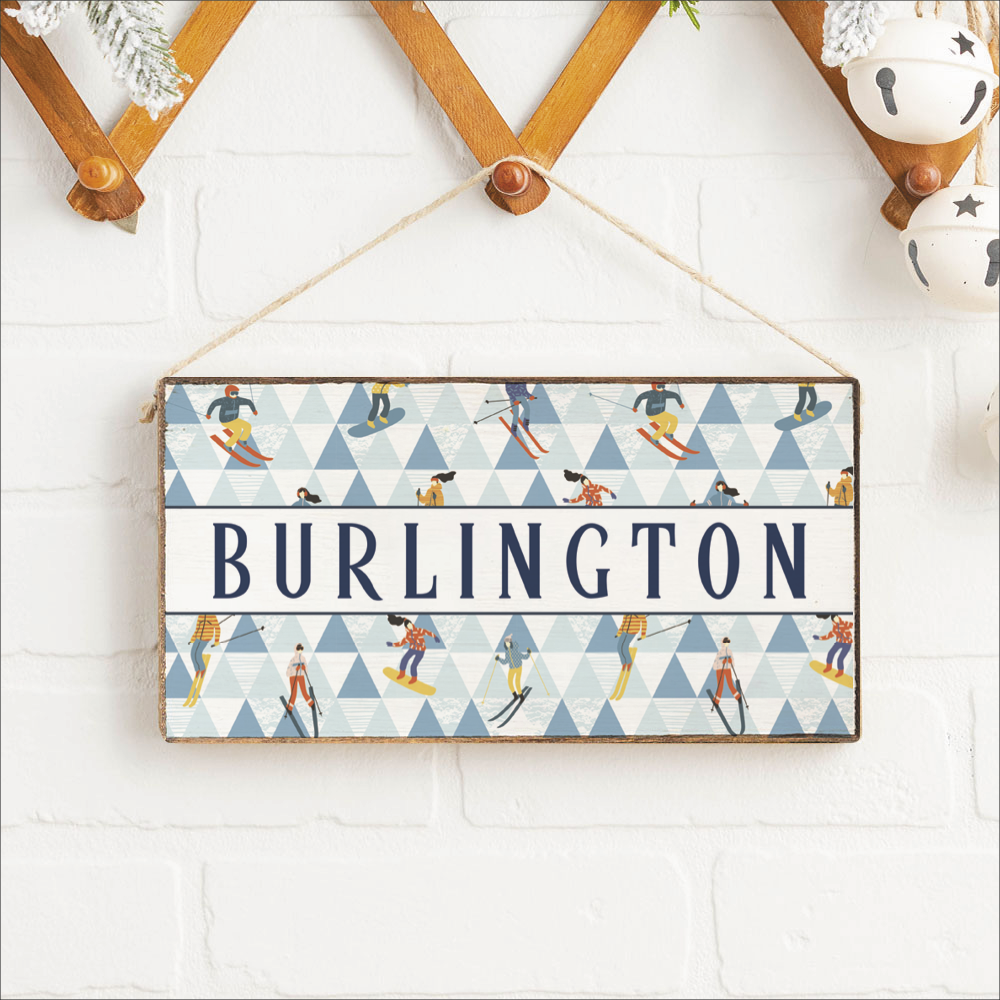 Personalized Modern Mountain Twine Hanging Sign