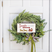 Personalized Santa Stop Here Twine Hanging Sign