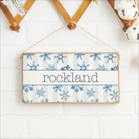 Personalized Snowflake Twine Hanging Sign