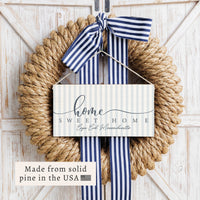 Home Sweet Home Striped Personalized Twine Sign