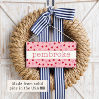 Valentine Hearts Personalized Twine Sign